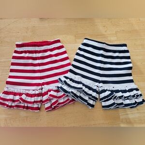 NWOT ARB BLANKS Lot of 2 Toddler Ruffle Leg Striped Shorts